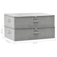 vidaXL Aufbewahrungsboxen 2 Stk. Stoff 70x40x18 cm Grau