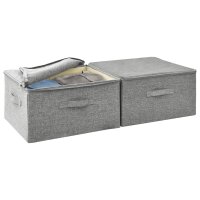 vidaXL Aufbewahrungsboxen 2 Stk. Stoff 43x34x23 cm Grau