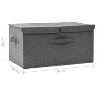 vidaXL Aufbewahrungsbox Stoff 50x30x25 cm Anthrazit