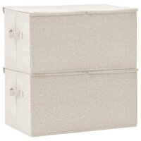 vidaXL Aufbewahrungsboxen 2 Stk. Stoff 50x30x25 cm Creme
