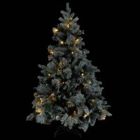 vidaXL Weihnachtsbaum mit LEDs &amp; Zapfen Beschneit 150 cm PVC &amp; PE