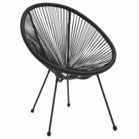 vidaXL Moon-Gartenst&uuml;hle 2 Stk. Rattan Schwarz