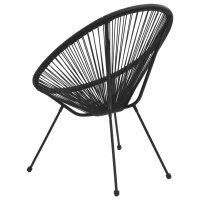 vidaXL Moon-Gartenst&uuml;hle 2 Stk. Rattan Schwarz