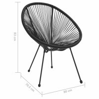 vidaXL Moon-Gartenst&uuml;hle 2 Stk. Rattan Schwarz