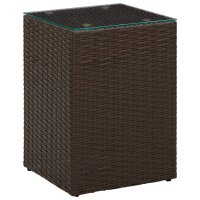 vidaXL Beistelltische 3 Stk. mit Glasplatten Braun Poly Rattan