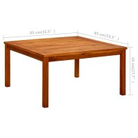 vidaXL Garten-Couchtisch 85x85x45 cm Massivholz Akazie