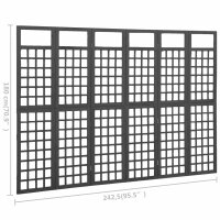 vidaXL 6-tlg. Paravent/Spalier Massivholz Tanne Schwarz 242,5x180 cm
