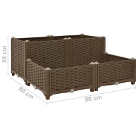 vidaXL Hochbeet 80x80x38 cm Polypropylen