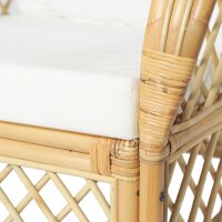 vidaXL Sessel mit Kissen Natur-Rattan und Leinen