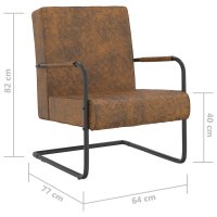 vidaXL Freischwinger Braun Stoff
