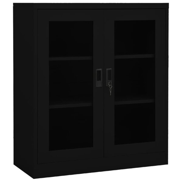 vidaXL B&uuml;roschrank Schwarz 90x40x105 cm Stahl