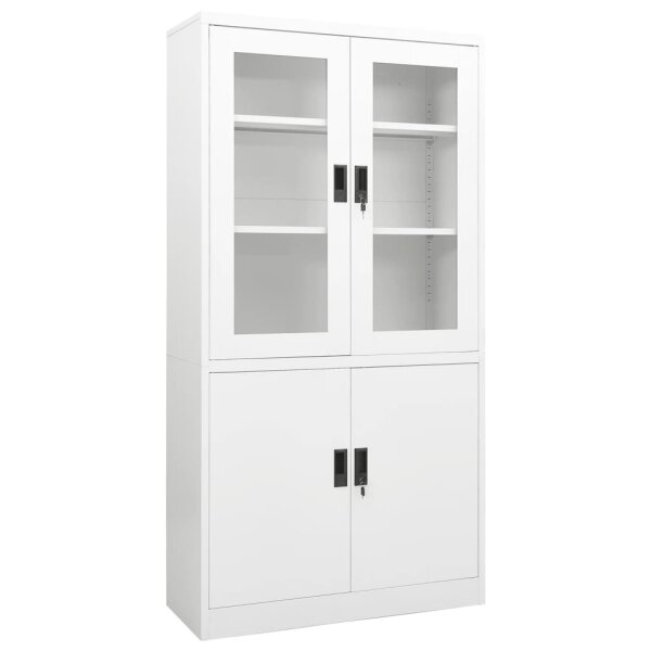 vidaXL B&uuml;roschrank Wei&szlig; 90x40x180 cm Stahl