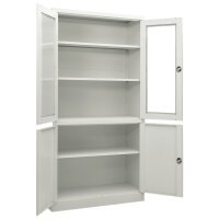 vidaXL Büroschrank Hellgrau 90x40x180 cm Stahl