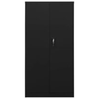 vidaXL Schlie&szlig;fachschrank Schwarz 90x40x180 cm Stahl