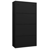 vidaXL Schlie&szlig;fachschrank Schwarz 90x40x180 cm Stahl