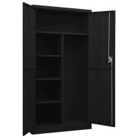 vidaXL Schlie&szlig;fachschrank Schwarz 90x40x180 cm Stahl