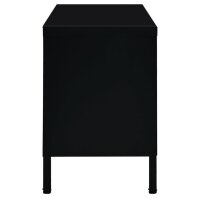 vidaXL TV-Schrank Schwarz 90x30x44 cm Stahl und Glas