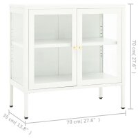 vidaXL Sideboard Weiß 70x35x70 cm Stahl und Glas