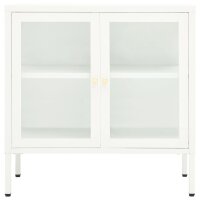 vidaXL Sideboard Weiß 70x35x70 cm Stahl und Glas