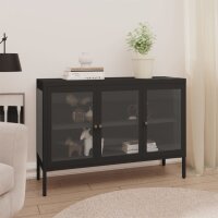 vidaXL Sideboard Schwarz 70x35x70 cm Stahl und Glas