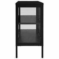 vidaXL Sideboard Schwarz 70x35x70 cm Stahl und Glas