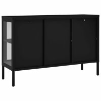 vidaXL Sideboard Schwarz 70x35x70 cm Stahl und Glas