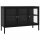 vidaXL Sideboard Schwarz 70x35x70 cm Stahl und Glas