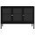 vidaXL Sideboard Schwarz 70x35x70 cm Stahl und Glas