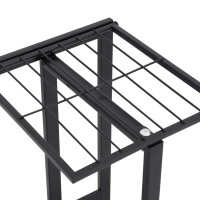 vidaXL Blumenständer 4-Etagen 43x22x76 cm Schwarz Metall