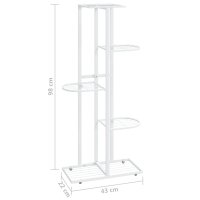 vidaXL Blumenständer 5-Etagen 43x22x98 cm Weiß Metall