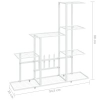 vidaXL Blumenständer 94,5x25x88 cm Weiß Metall