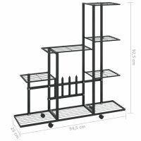 vidaXL Blumenst&auml;nder auf Rollen 94,5x25x92,5 cm Schwarz Metall