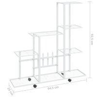 vidaXL Blumenst&auml;nder auf Rollen 94,5x25x92,5 cm Wei&szlig; Metall