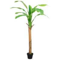 vidaXL K&uuml;nstlicher Bananenbaum mit Topf 180 cm Gr&uuml;n