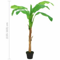 vidaXL K&uuml;nstlicher Bananenbaum mit Topf 180 cm Gr&uuml;n