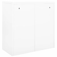 vidaXL Schrank mit Schiebet&uuml;r Wei&szlig; 90x40x90 cm Stahl