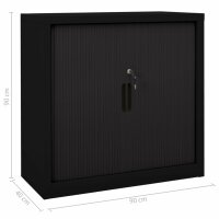 vidaXL Schiebet&uuml;renschrank Schwarz 90x40x90 cm Stahl