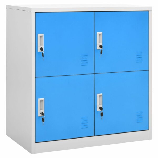 vidaXL Schlie&szlig;fachschrank Hellgrau und Blau 90x45x92,5 cm Stahl