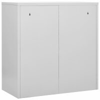 vidaXL Schlie&szlig;fachschrank Hellgrau und Blau 90x45x92,5 cm Stahl