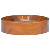 vidaXL Waschbecken Massivholz Teak Φ40x10 cm