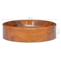 vidaXL Waschbecken Massivholz Teak &Phi;40x10 cm