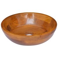 vidaXL Waschbecken Massivholz Teak &Phi;40x10 cm