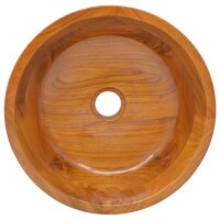 vidaXL Waschbecken Massivholz Teak &Phi;40x10 cm