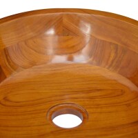 vidaXL Waschbecken Massivholz Teak &Phi;40x10 cm