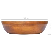 vidaXL Waschbecken Massivholz Teak &Phi;40x10 cm