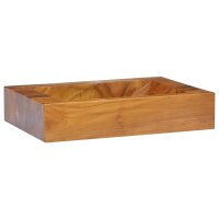 vidaXL Waschbecken Massivholz Teak 50x35x10 cm