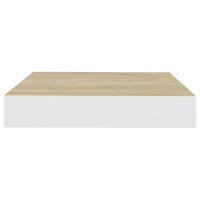 vidaXL Schwebendes Wandregal Eiche und Wei&szlig; 23x23,5x3,8 cm MDF