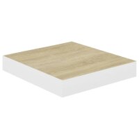 vidaXL Schweberegale 2 Stk. Eichenoptik und Wei&szlig; 23x23,5x3,8 cm MDF