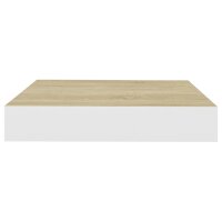 vidaXL Schweberegale 4 Stk. Eichenoptik und Wei&szlig; 23x23,5x3,8 cm MDF