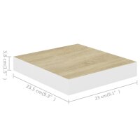 vidaXL Schweberegale 4 Stk. Eichenoptik und Wei&szlig; 23x23,5x3,8 cm MDF